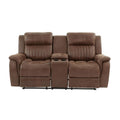 Manuell verstellbares Zweisitzer-Sofa aus Kunstleder mit Ablagekonsole und Getränkehaltern