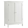 Gabinete de suelo blanco para baño con dos puertas y estante ajustable