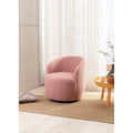 Fauteuil d’appoint pivotant en tissu teddy doux avec dossier arrondi de style baril