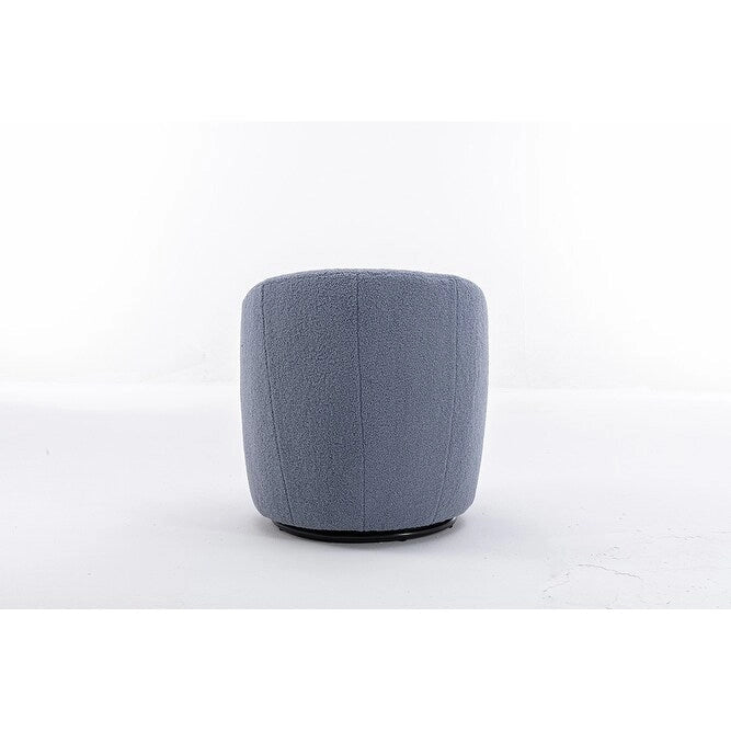 Fauteuil d’appoint pivotant en tissu teddy doux avec dossier arrondi de style baril