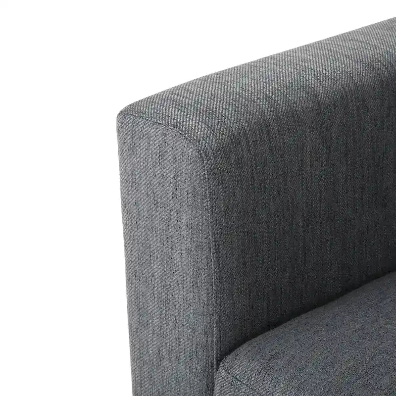 Sofá contemporáneo de tela con cojines decorativos y patas cónicas de abedul