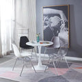 Tavolo da pranzo moderno bianco rotondo con piano in MDF e base a colonna