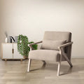 Sillón auxiliar retro tapizado con estructura de madera maciza y cojín