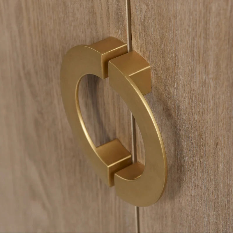 Sideboard in verwitterter Eichenoptik mit Schubladen und goldfarbenem Metallgestell