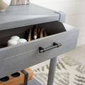 Mesa auxiliar decorativa clásica con estante con cajón de almacenamiento y patas torneadas