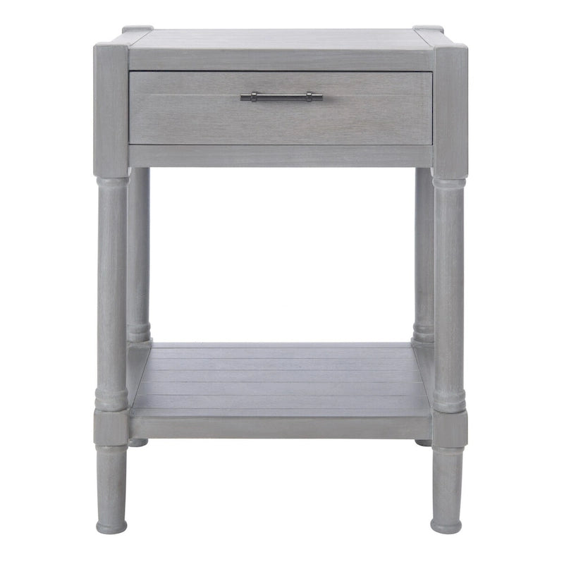 Mesa auxiliar decorativa clásica con estante con cajón de almacenamiento y patas torneadas
