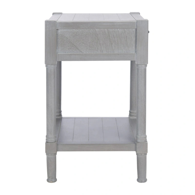 Mesa auxiliar decorativa clásica con estante con cajón de almacenamiento y patas torneadas