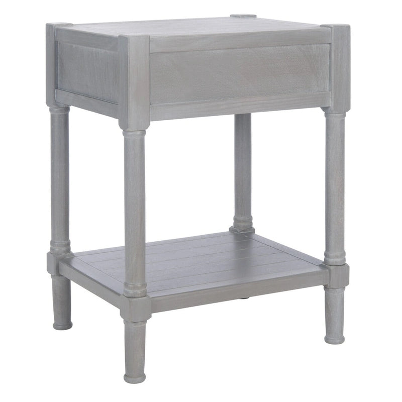 Mesa auxiliar decorativa clásica con estante con cajón de almacenamiento y patas torneadas