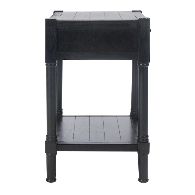 Mesa auxiliar decorativa clásica con estante con cajón de almacenamiento y patas torneadas