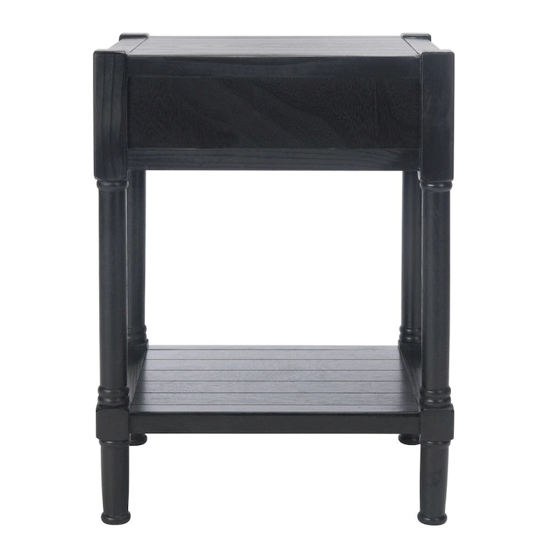 Mesa auxiliar decorativa clásica con estante con cajón de almacenamiento y patas torneadas