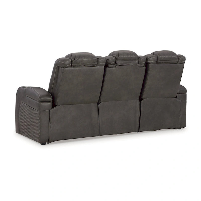 Modernes elektrisch verstellbares Relaxsofa aus Kunstleder mit Ladefunktion und Beleuchtung