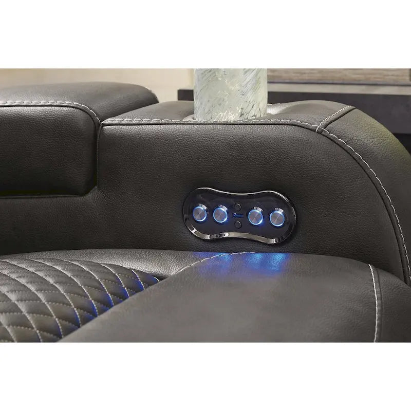 Modernes elektrisch verstellbares Relaxsofa aus Kunstleder mit Ladefunktion und Beleuchtung