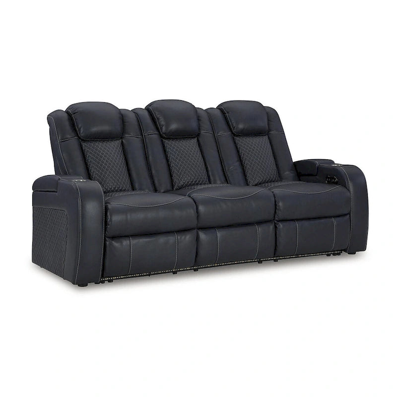 Modernes elektrisch verstellbares Relaxsofa aus Kunstleder mit Ladefunktion und Beleuchtung