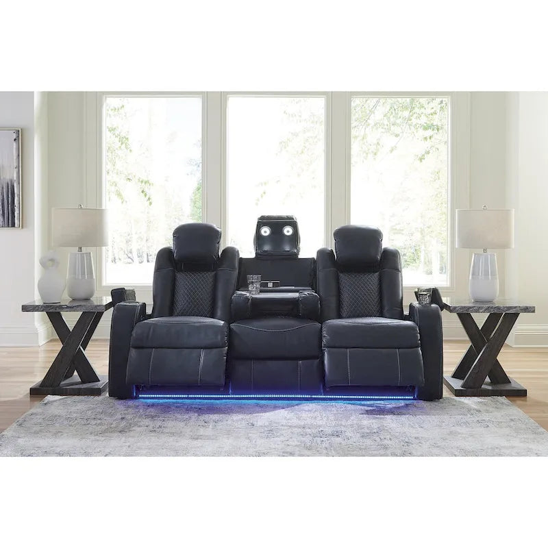 Modernes elektrisch verstellbares Relaxsofa aus Kunstleder mit Ladefunktion und Beleuchtung