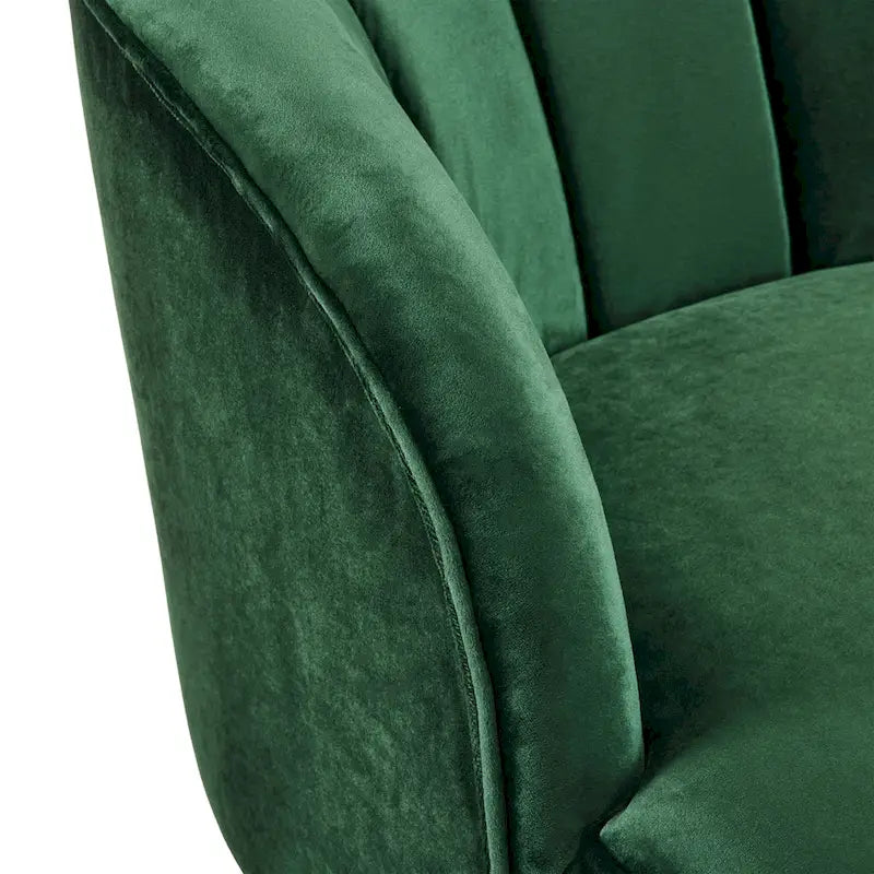 Fotel klubowy z tapicerowanym siedziskiem w stylu mid-century, kanałowym oparciem i rozchylonymi nogami