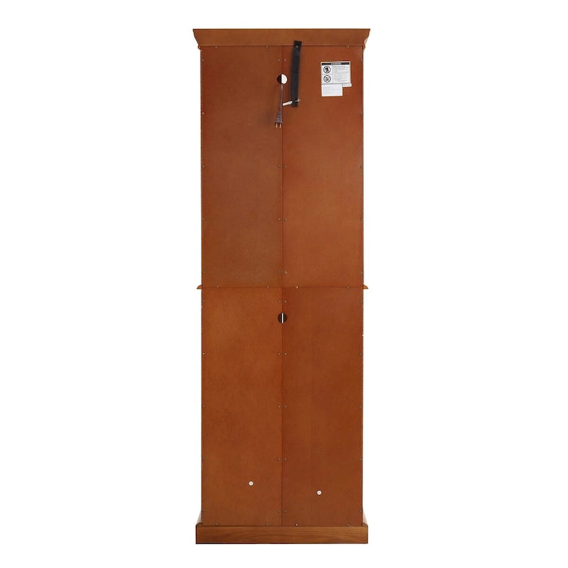 Vitrina clásica de madera con puertas de vidrio e iluminación interior
