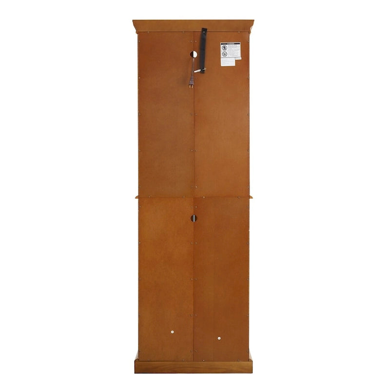 Vitrina clásica de madera con puertas de vidrio e iluminación interior