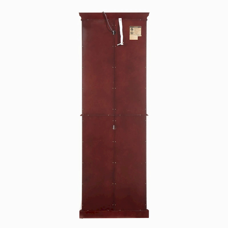 Vitrina clásica de madera con puertas de vidrio e iluminación interior