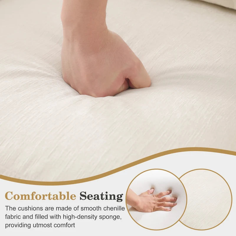 Sillón decorativo tapizado de chenilla con brazos enrollados y ribete de tachuelas